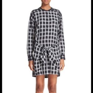 Rag & Bone Jean Plaid Front Tie Cotton Dress